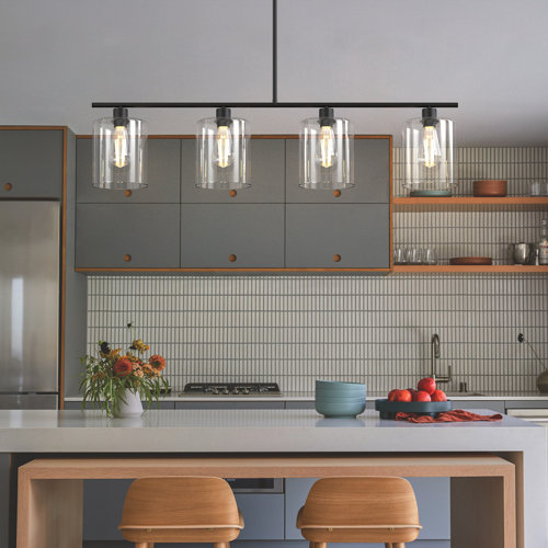 Breakwater Bay Sanjana 4 Light Modern Farmhouse Matte Black Kitchen